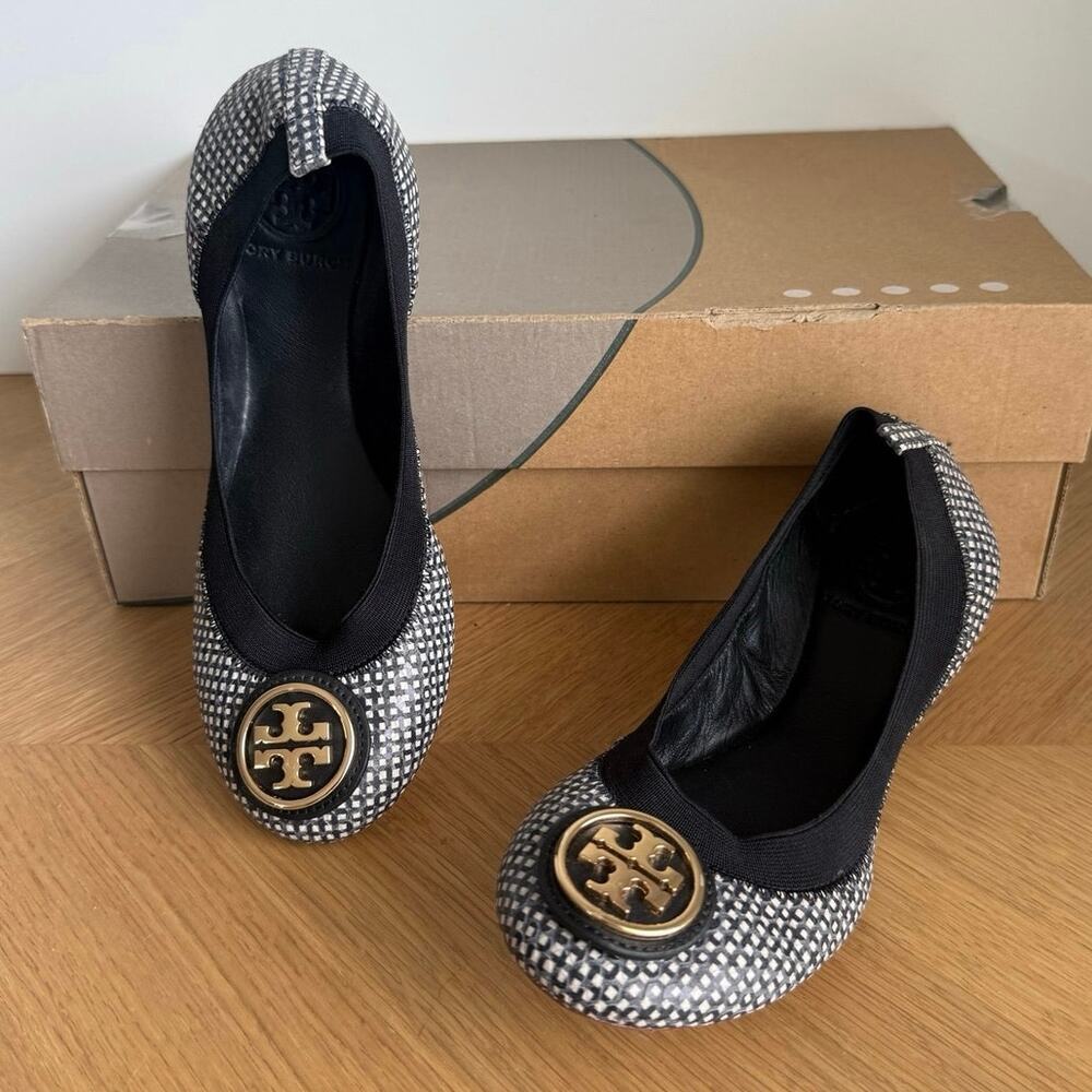 Tory Burch Caroline 2 ‘Tidal Grid’ Women Ballet Flats- SZ 5